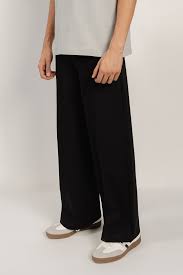 BANGASH PICKS #6743 WIDE LEGED MEN PANTS - BLACK
