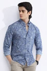 BANGASH PICKS #6764 Blue Casual Milano Shirt