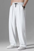BANGASH PICKS #6748 Relaxed Straight Baggy Loose Bottom Trouser in White