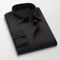 BANGASH PICKS #6738 Men's Corporate Quality Plain Slim Fit Long Sleeve Black Shirt
