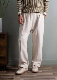 BANGASH PICKS #6777 Relaxed Fit Platted Trouser - Cream Beige