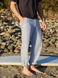 BANGASH PICKS #6741 Callistair Linen Pants in Hairline Stripe