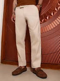BANGASH PICKS #6747 Beige Regular Fit Cotton Trousers
